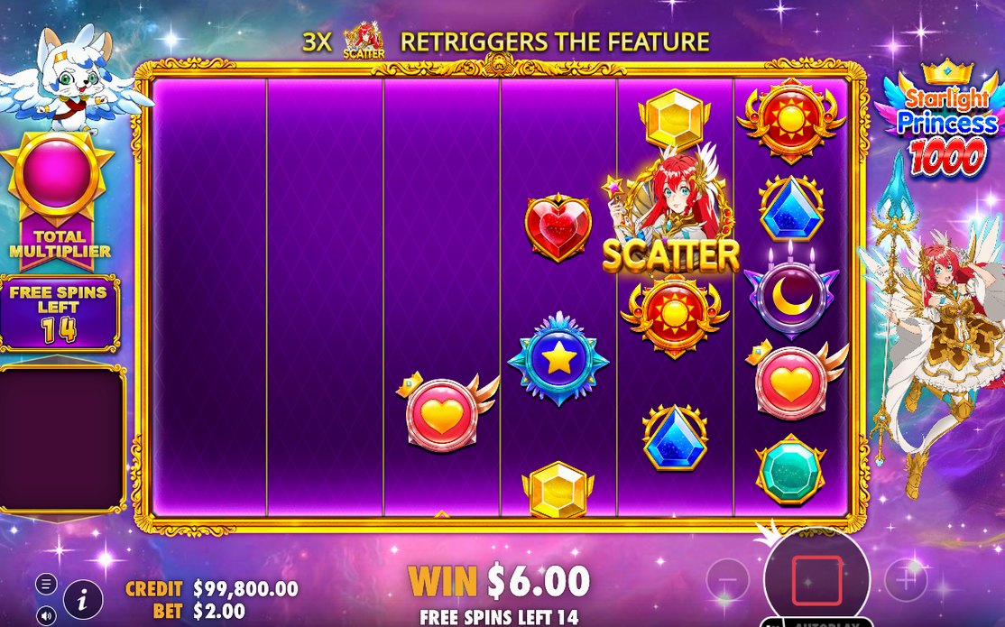Total Multiplier accumulating during a Free Spins round
