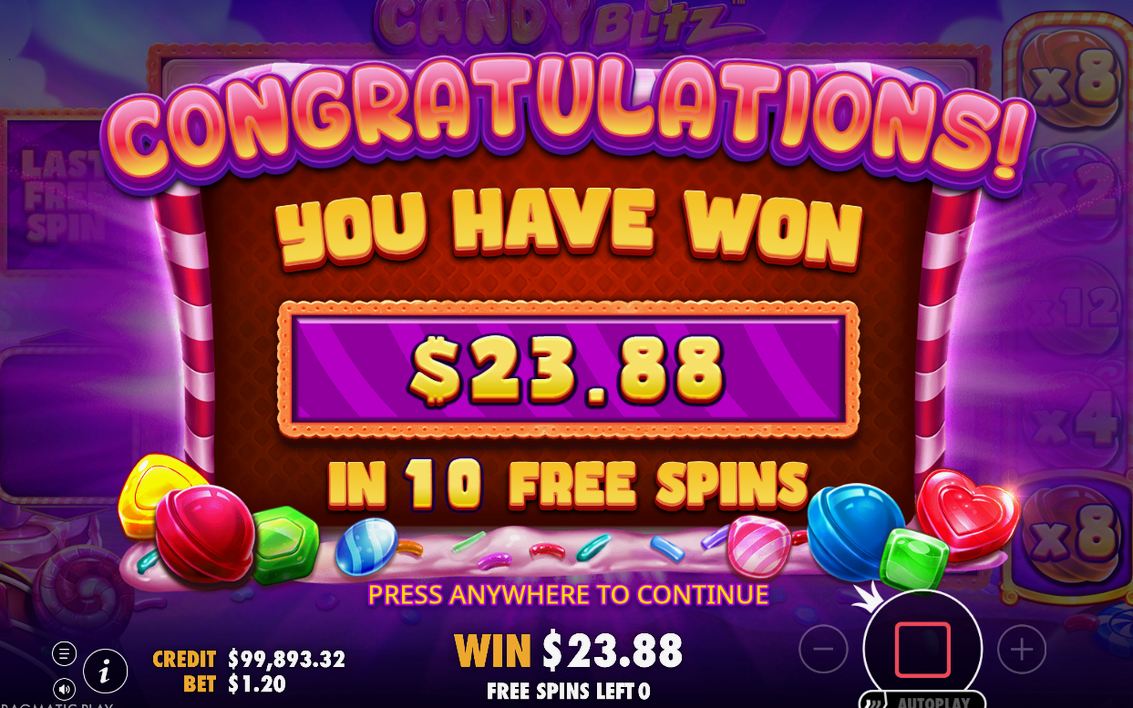 Total tumble win shown after Multiplier Reel